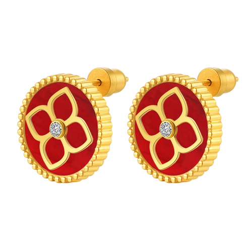 Ameera / Earrings Red Gold