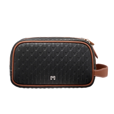 Travel Pouch Black & Tan / Silver