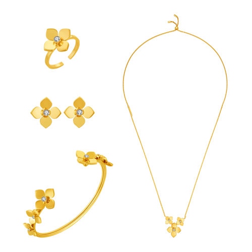 بلوم / طقم البلوم باللون الذهبي