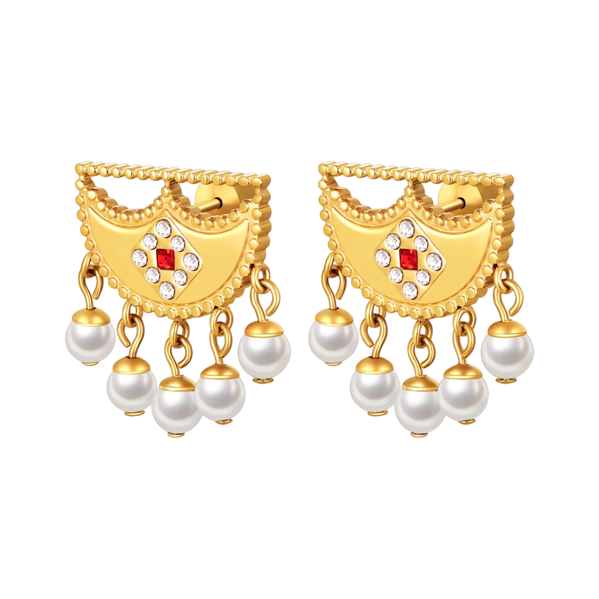 Shnaf / Earrings Pearl Gold