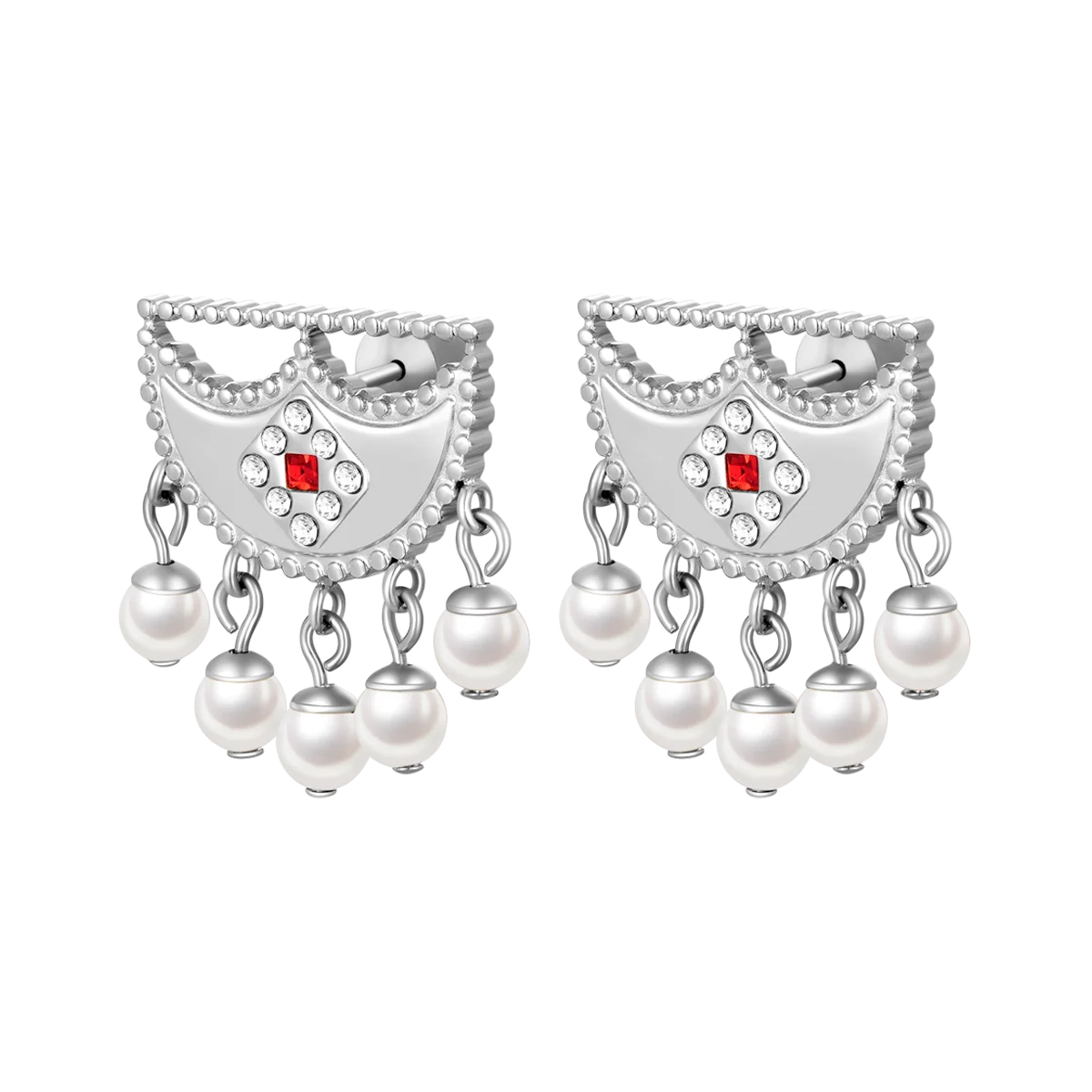 Shnaf / Earrings Pearl Silver