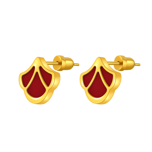 Tulip / Earrings Red Gold
