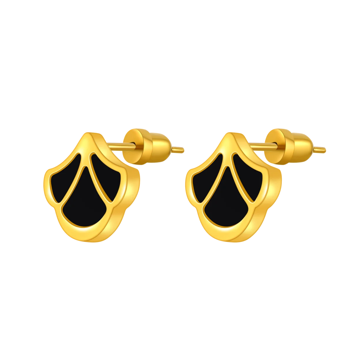 Tulip / Earrings Black Gold