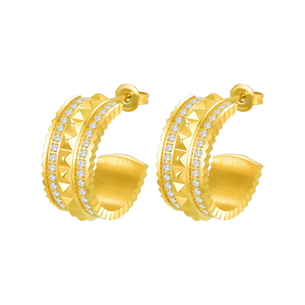 شمس / أقراط باللون الذهبي