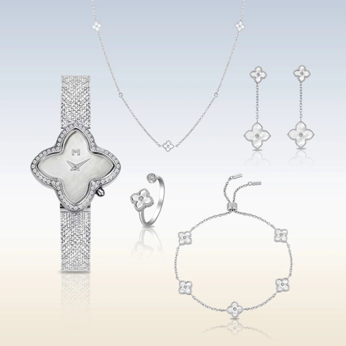 بوكس الورود / ساعة علياء ومجموعة ميني جوري الفضية