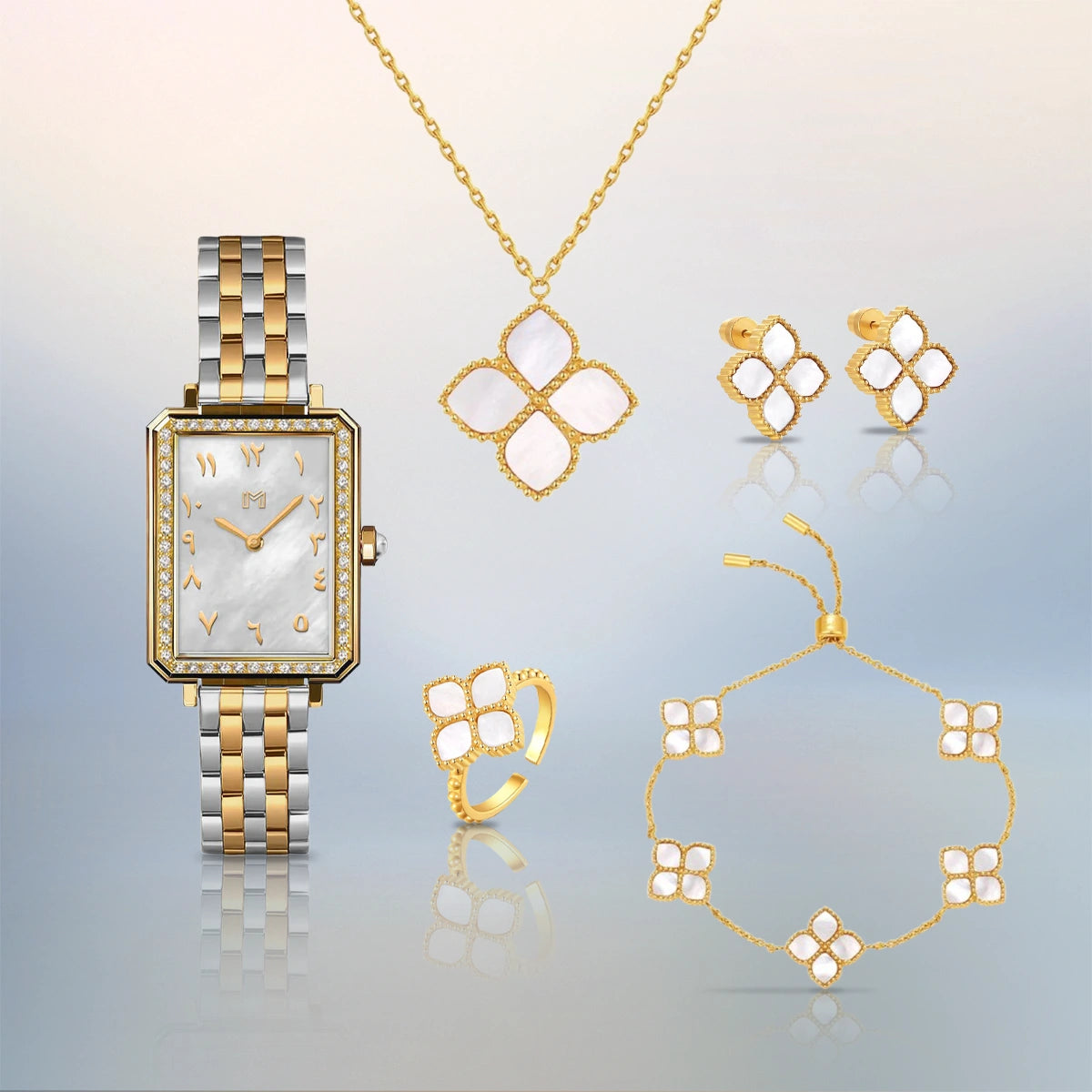 مجموعة هدية أمل/ جوري ذهبي للنساء