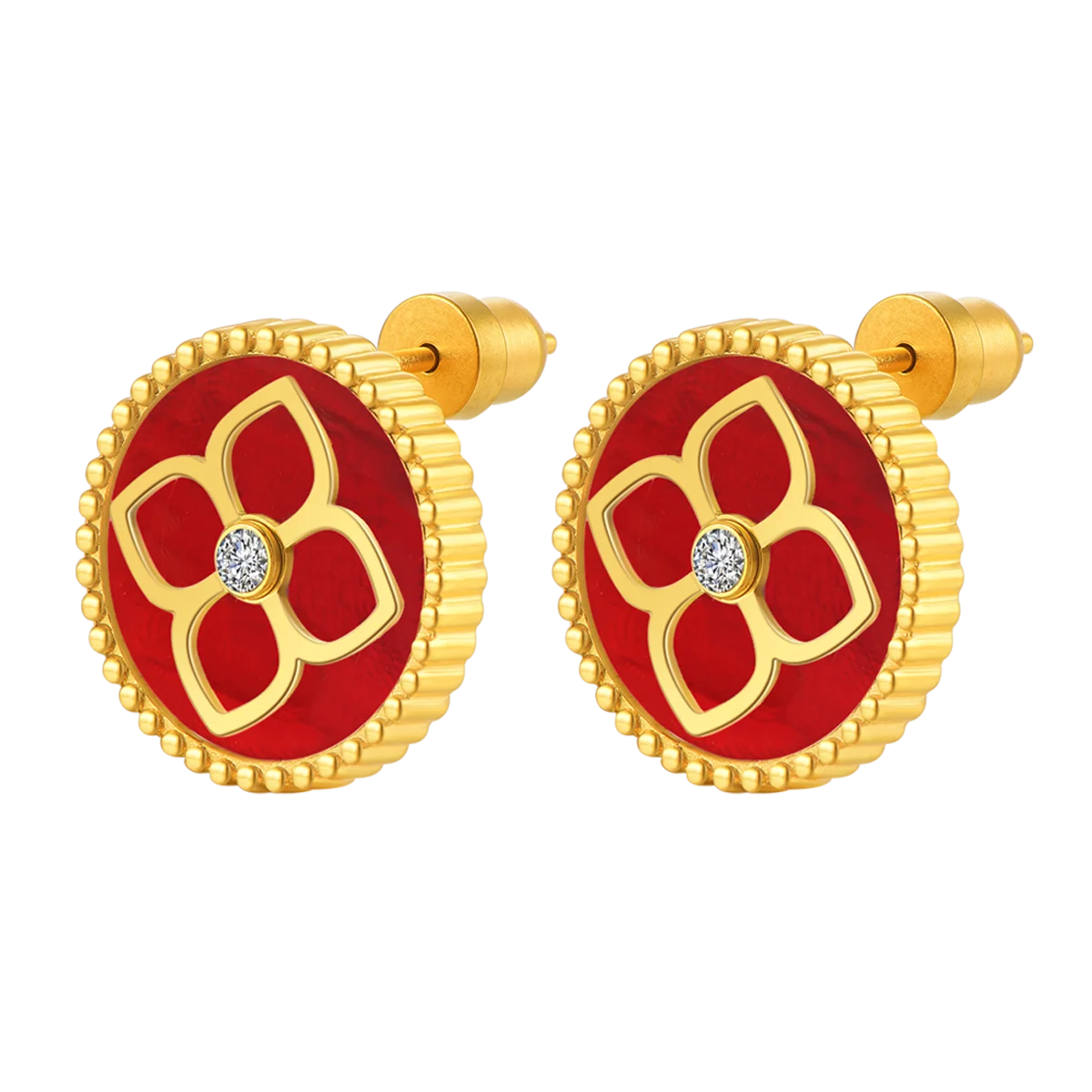 Ameera / Earrings Red Gold