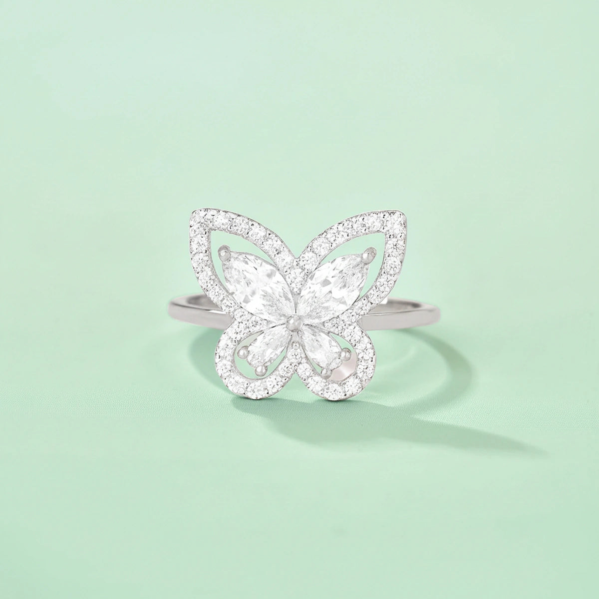 بترفلاي / خاتم باللون الفضي