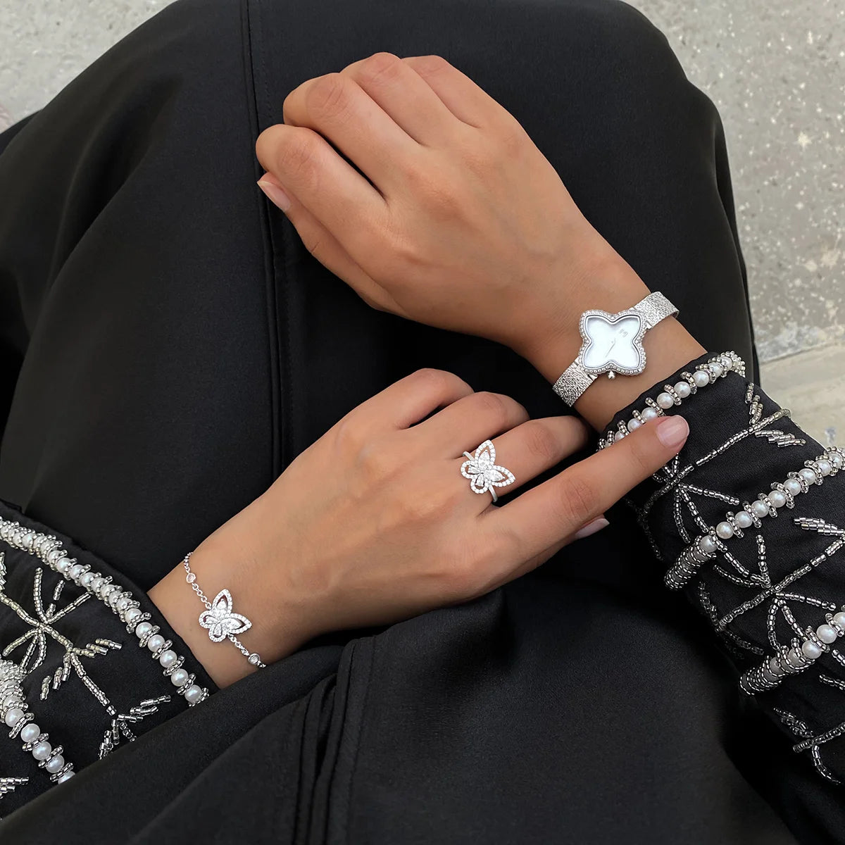 بترفلاي / خاتم باللون الفضي