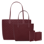 Burgundy Travel Tote / Mini tote / Long Wallet / Mini Wallet - Gift Set