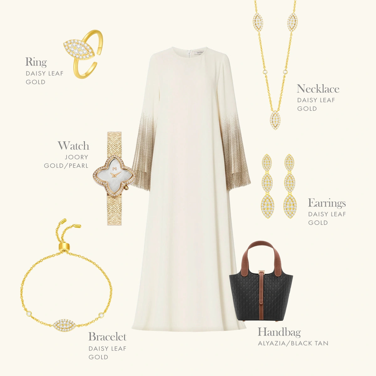 ديزي ليف / طقم باللون الذهبي