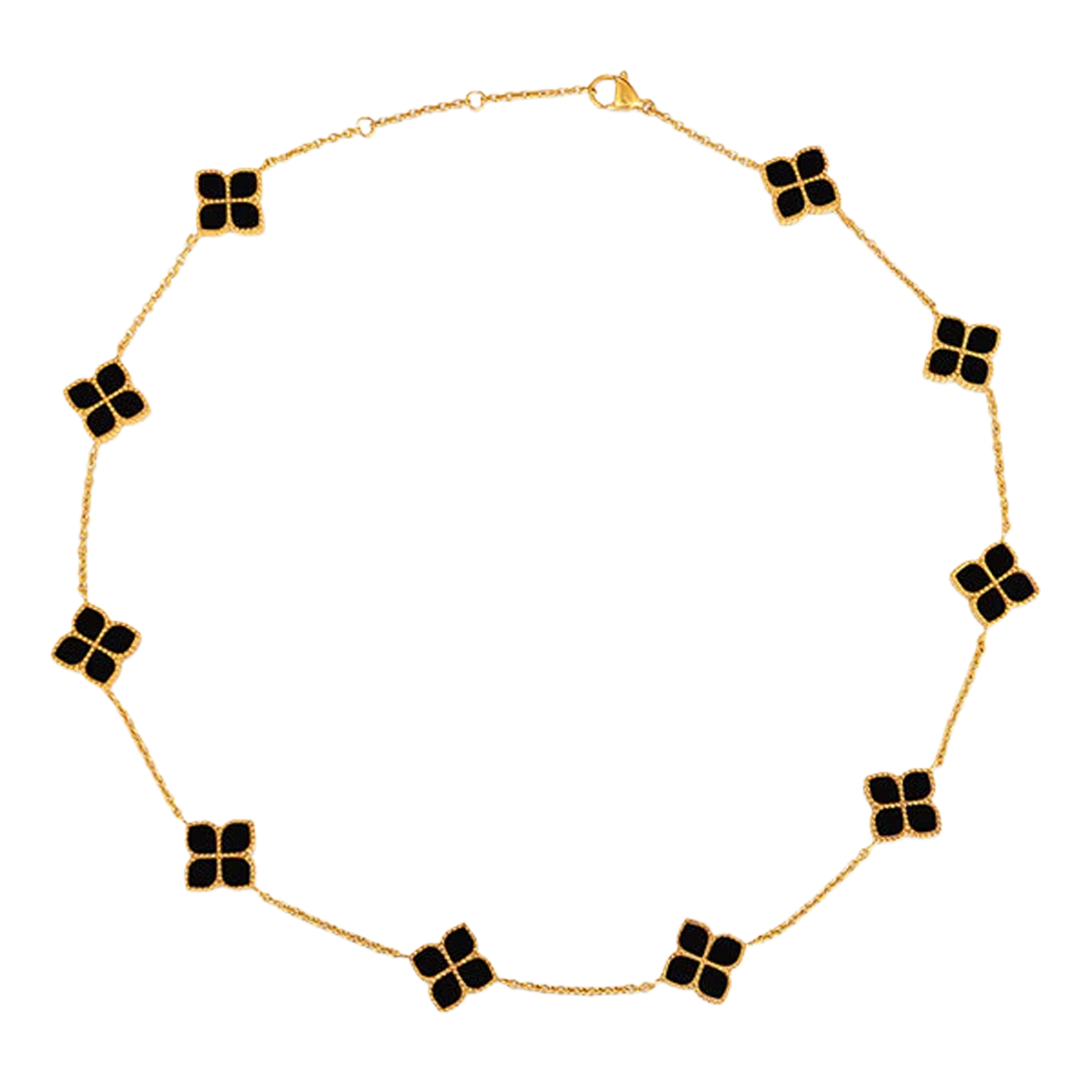 قلادة الجوري القصيرة / ذهبي و أسود