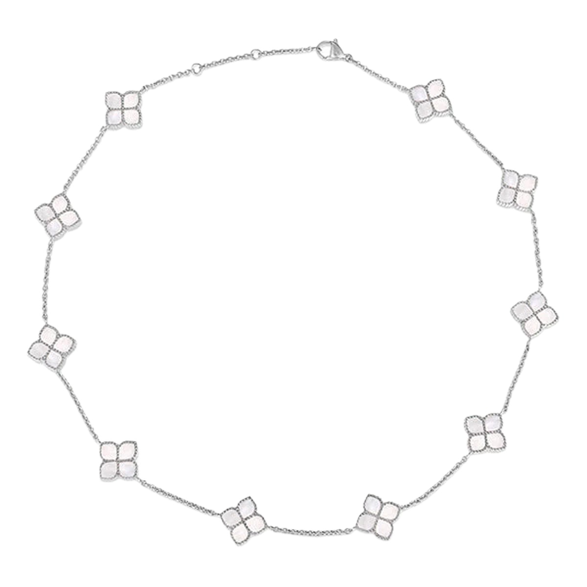 قلادة الجوري القصيرة / لؤلؤ فضي