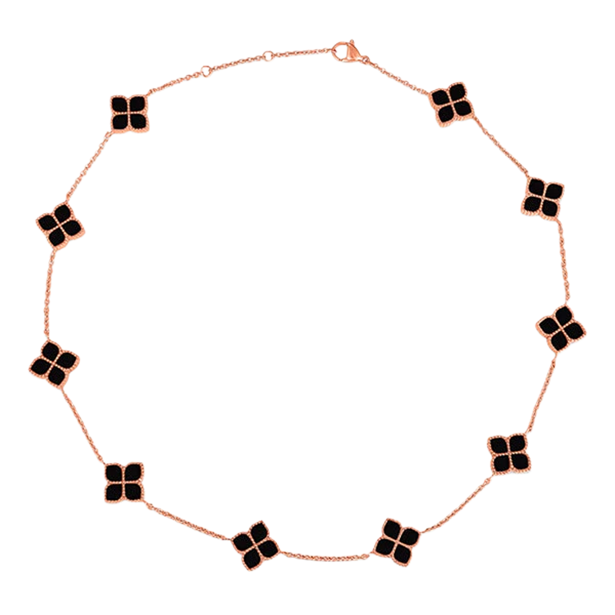 قلادة الجوري القصيرة / بلون الروز قولد و أسود