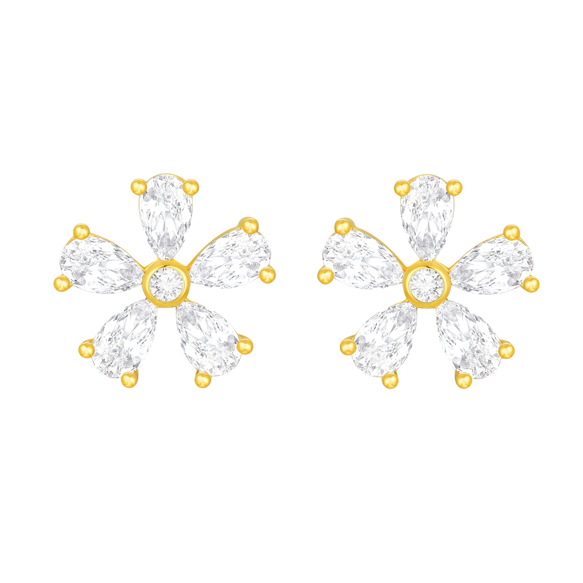 ديزي فلاور/ تصميم بزخارف متعددة طقم باللون الذهبي