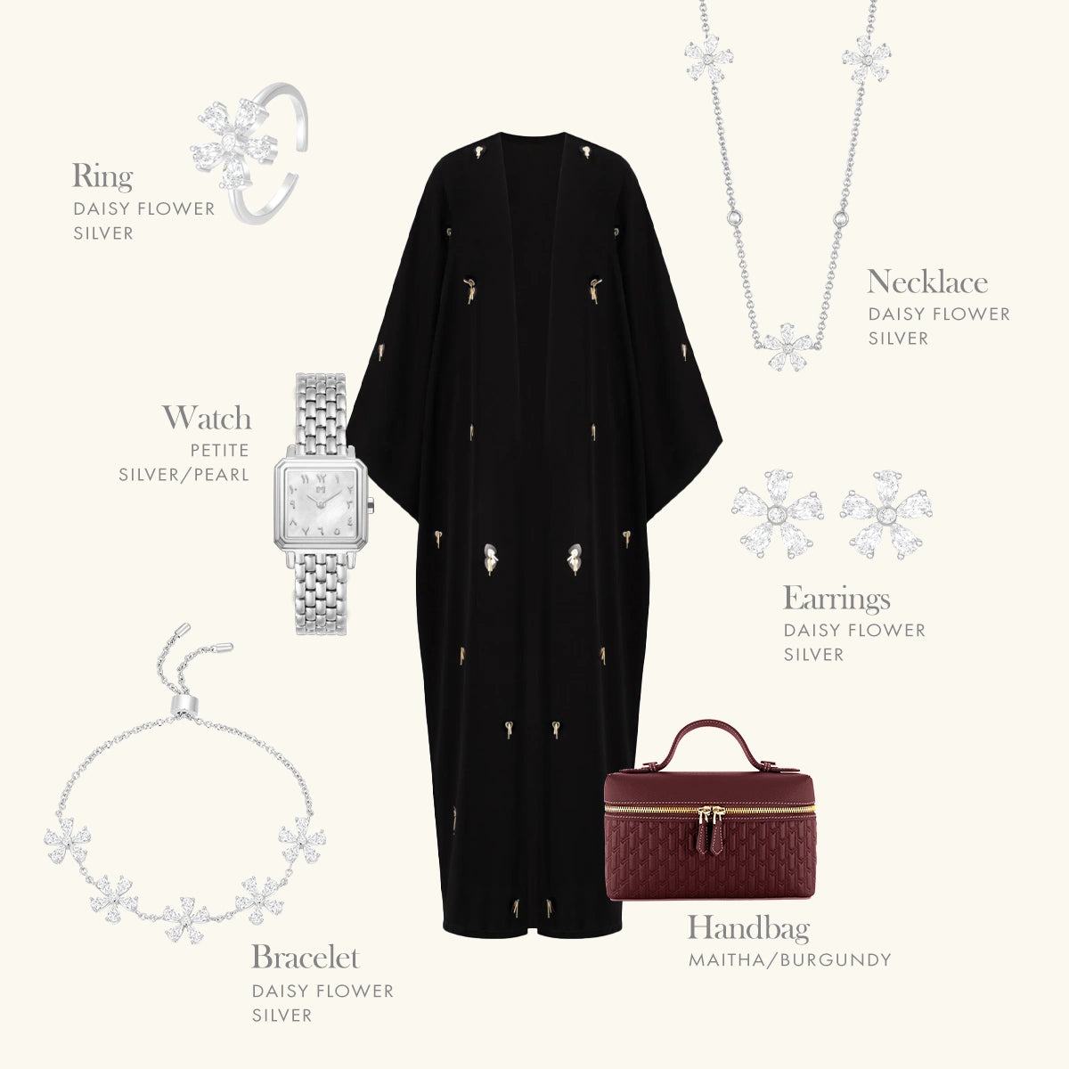 Daisy Flower / Multi Motif Set Silver