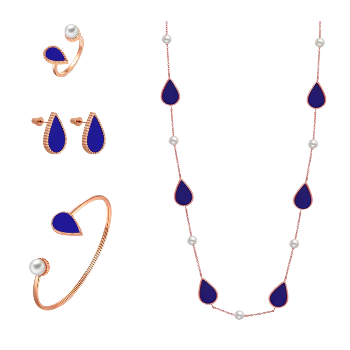 Drop / Set Blue Rose Gold