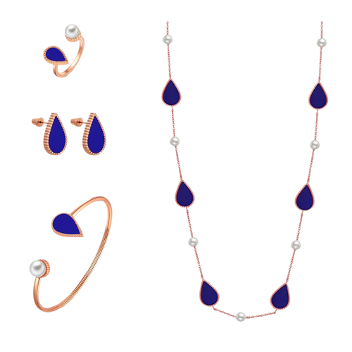 Drop / Set Blue Rose Gold