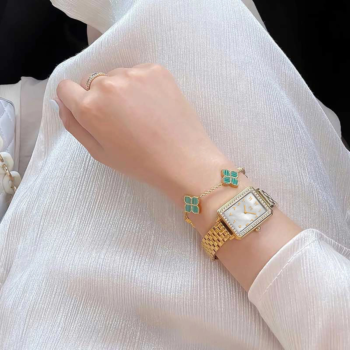 Joory / Bracelet Malachite Gold