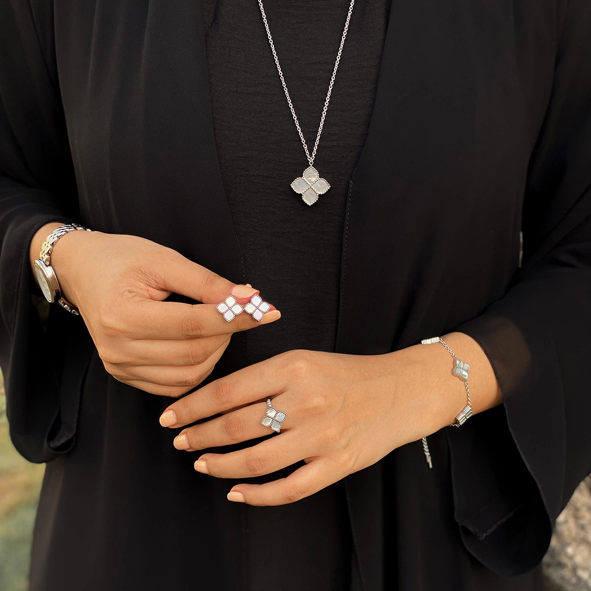 Joory / Earrings Pearl Silver