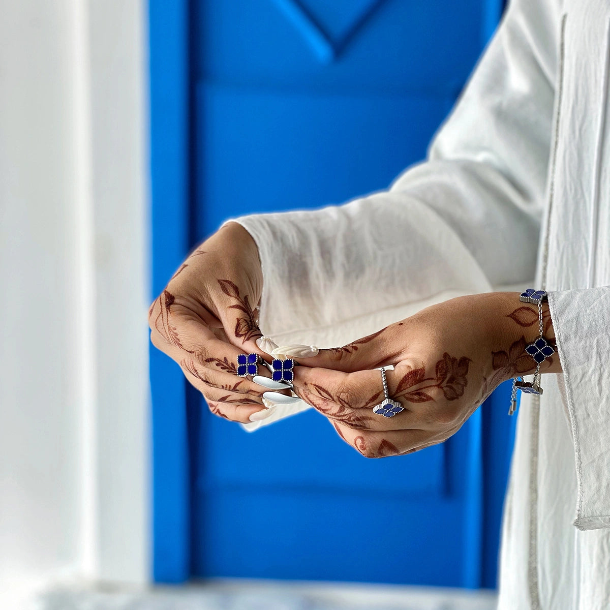 Joory / Earrings Blue Silver