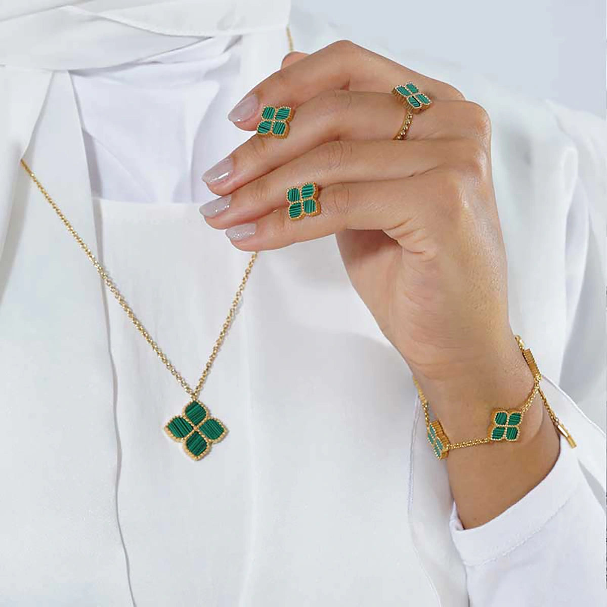 Joory / Set Malachite Gold