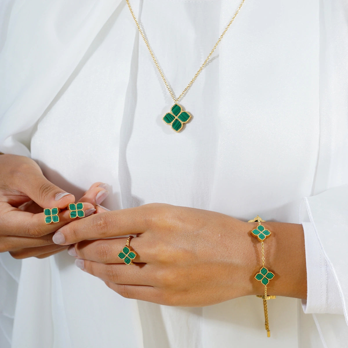 Joory / Set Malachite Gold