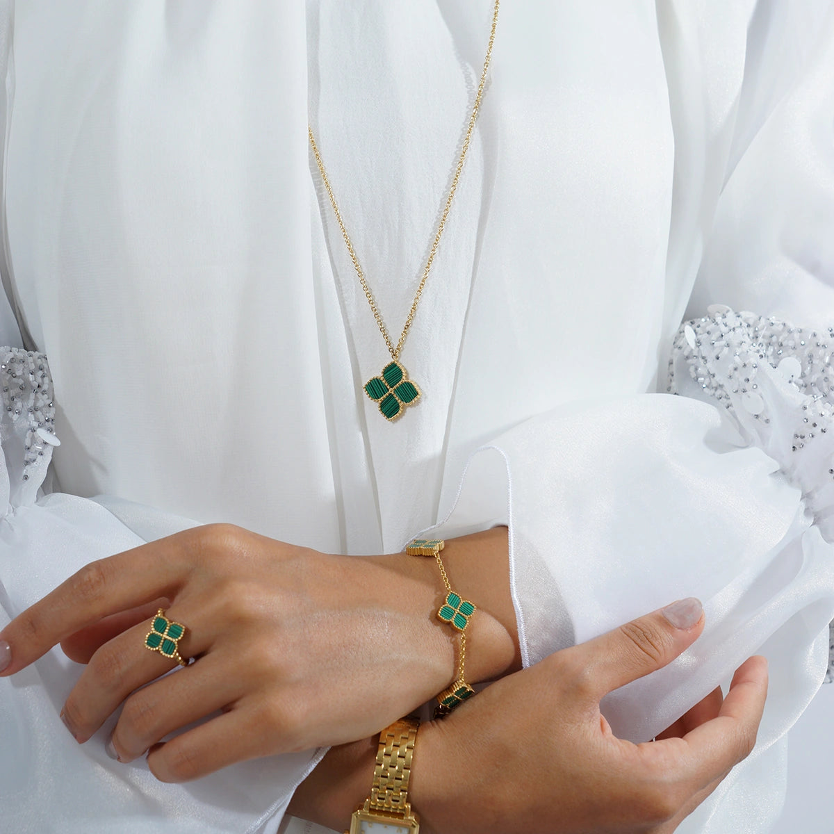 Joory / Set Malachite Gold