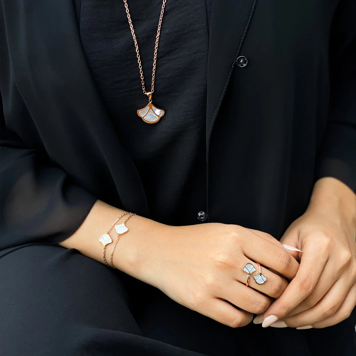 Tulip / Set Pearl Rose Gold