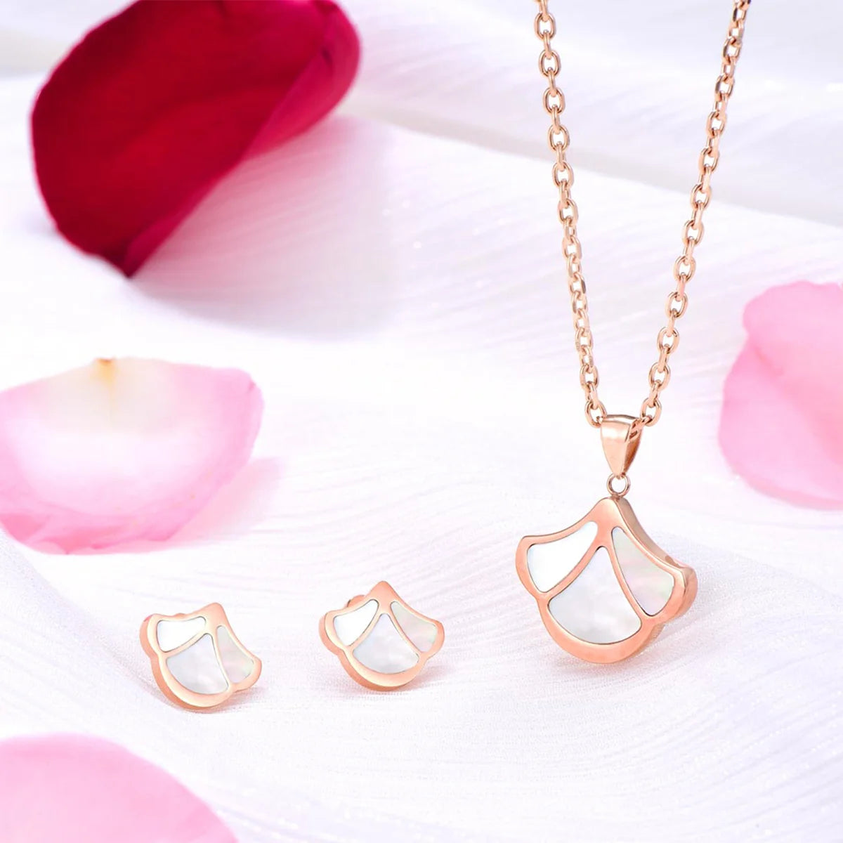 Tulip / Set Pearl Rose Gold