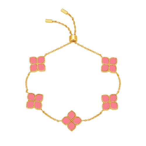 جوري / إسورة العقيق الوردي باللون الذهبي