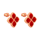 جوري / أقراط الحجر الأحمر بلون الروز قولد