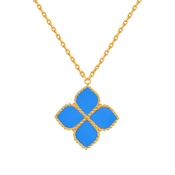 جوري / قلادة العقيق التركوازي باللون الذهبي