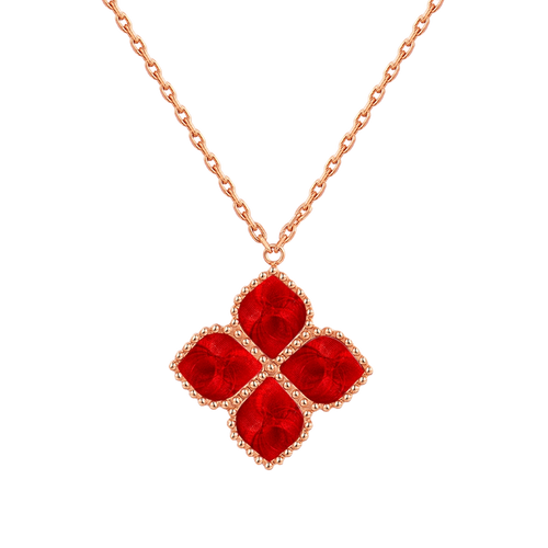 جوري / عقد الحجر الأحمر بلون الروز قولد