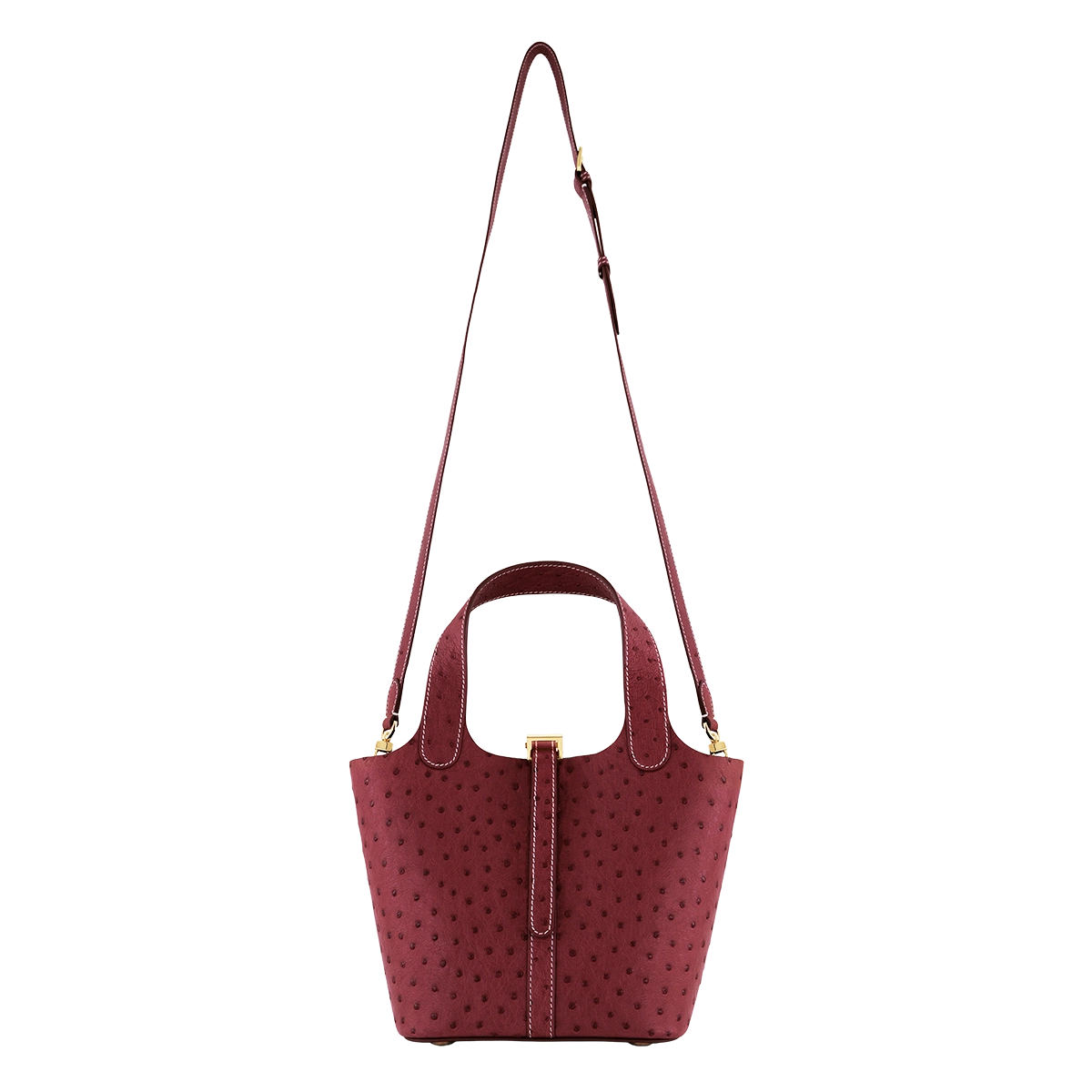 Alyazia Ostrich Leather / Burgundy