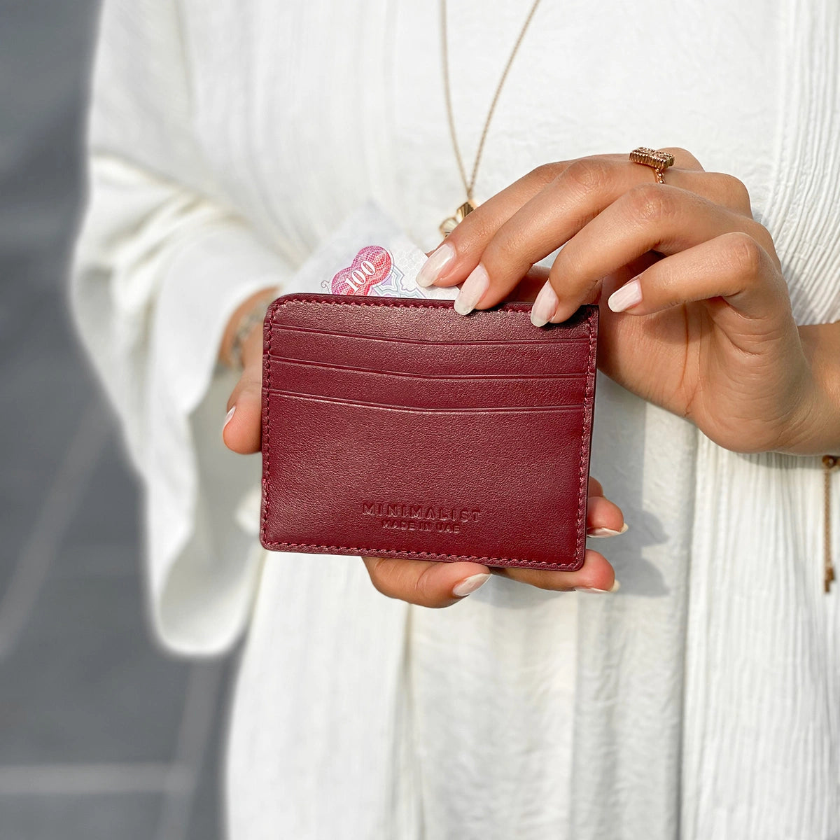 Italian Calfskin Leather Burgundy / Gold