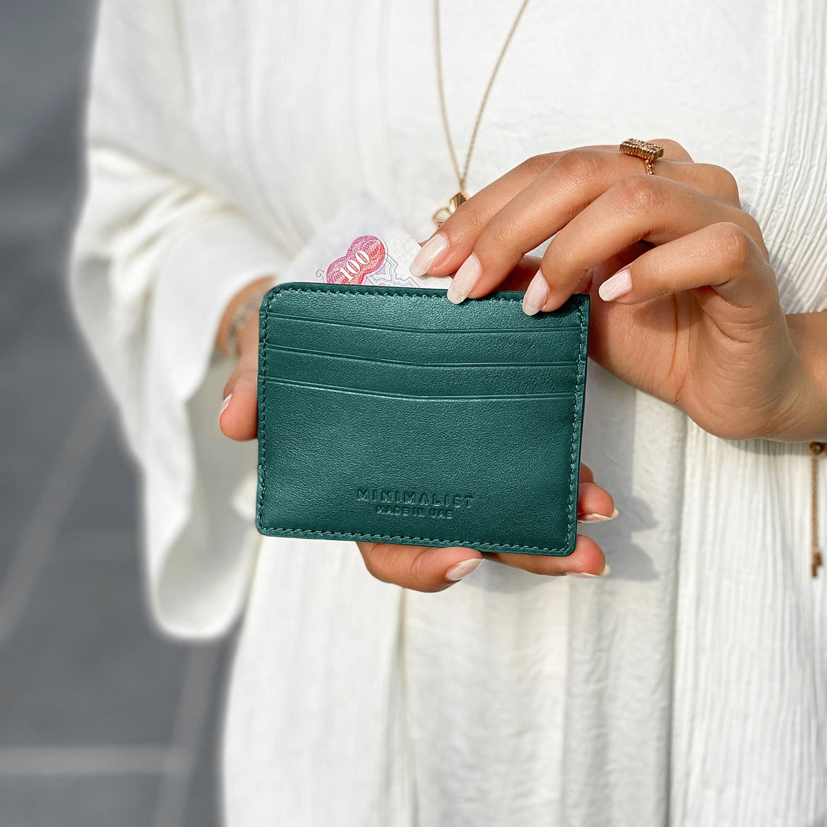 Italian Calfskin Leather Green / Gold