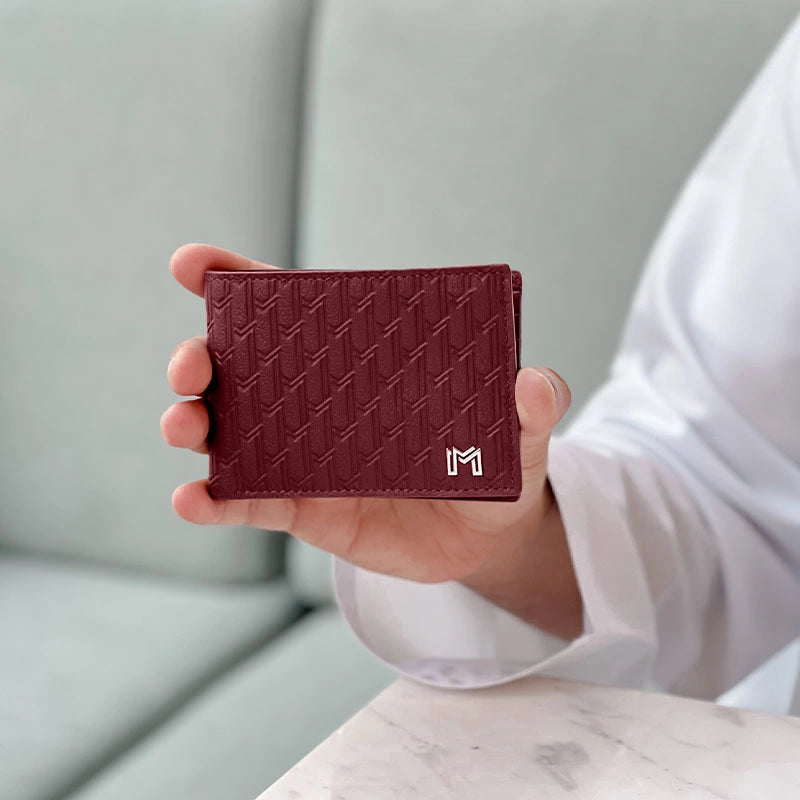 Camel Leather Burgundy / Silver