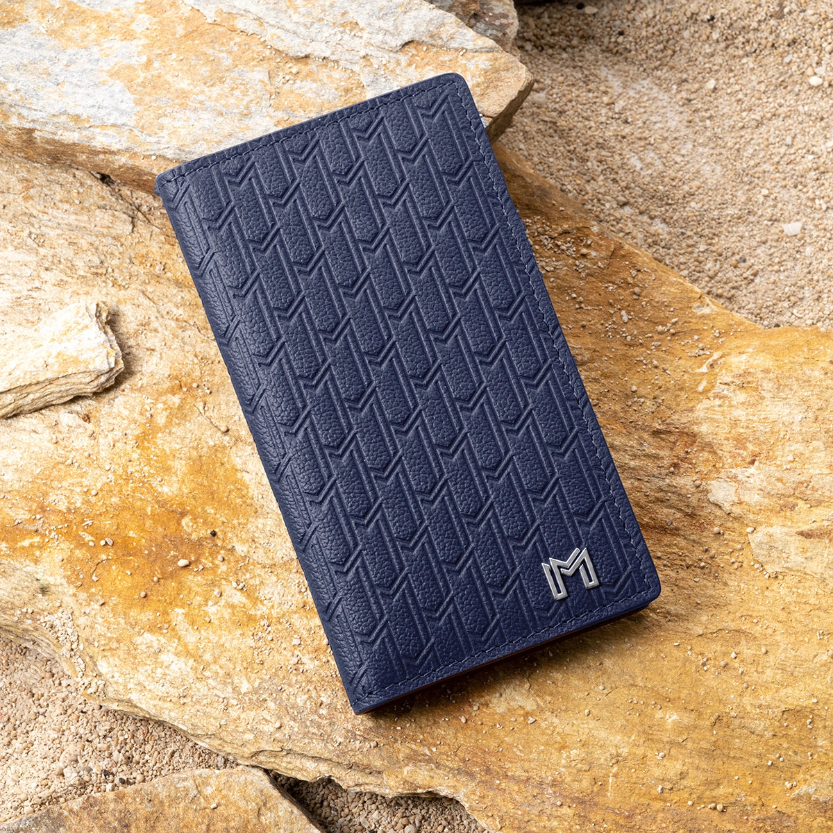 Camel Leather Navy / Silver