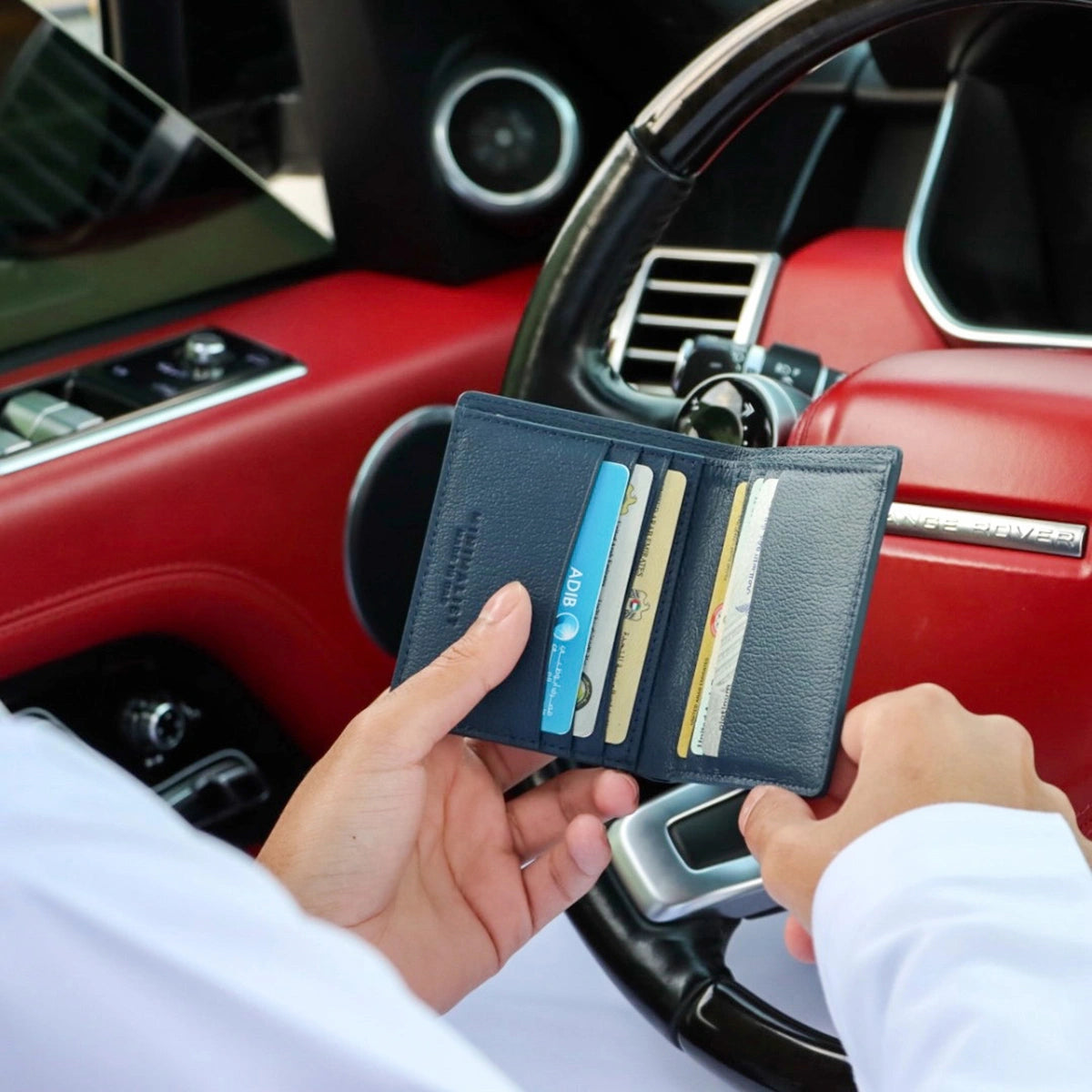 Camel Leather Navy / Silver