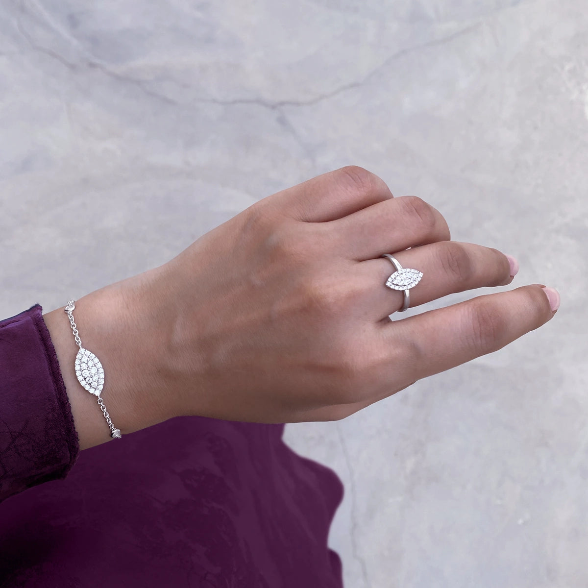 Daisy Leaf / Bracelet Silver