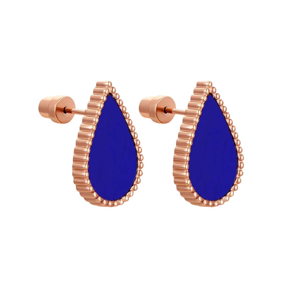 Drop / Earrings Blue Rose Gold