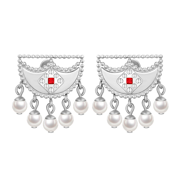 Shnaf / Earrings Pearl Silver