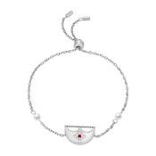 شناف / اسوارة اللؤلؤ باللون الفضي