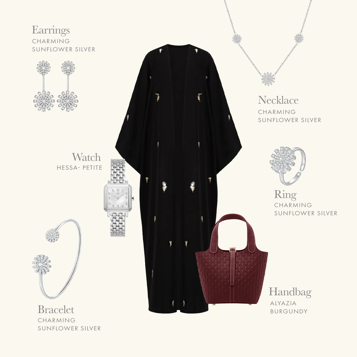 تشارمنق سن فلاور/ سوار باللون الفضي