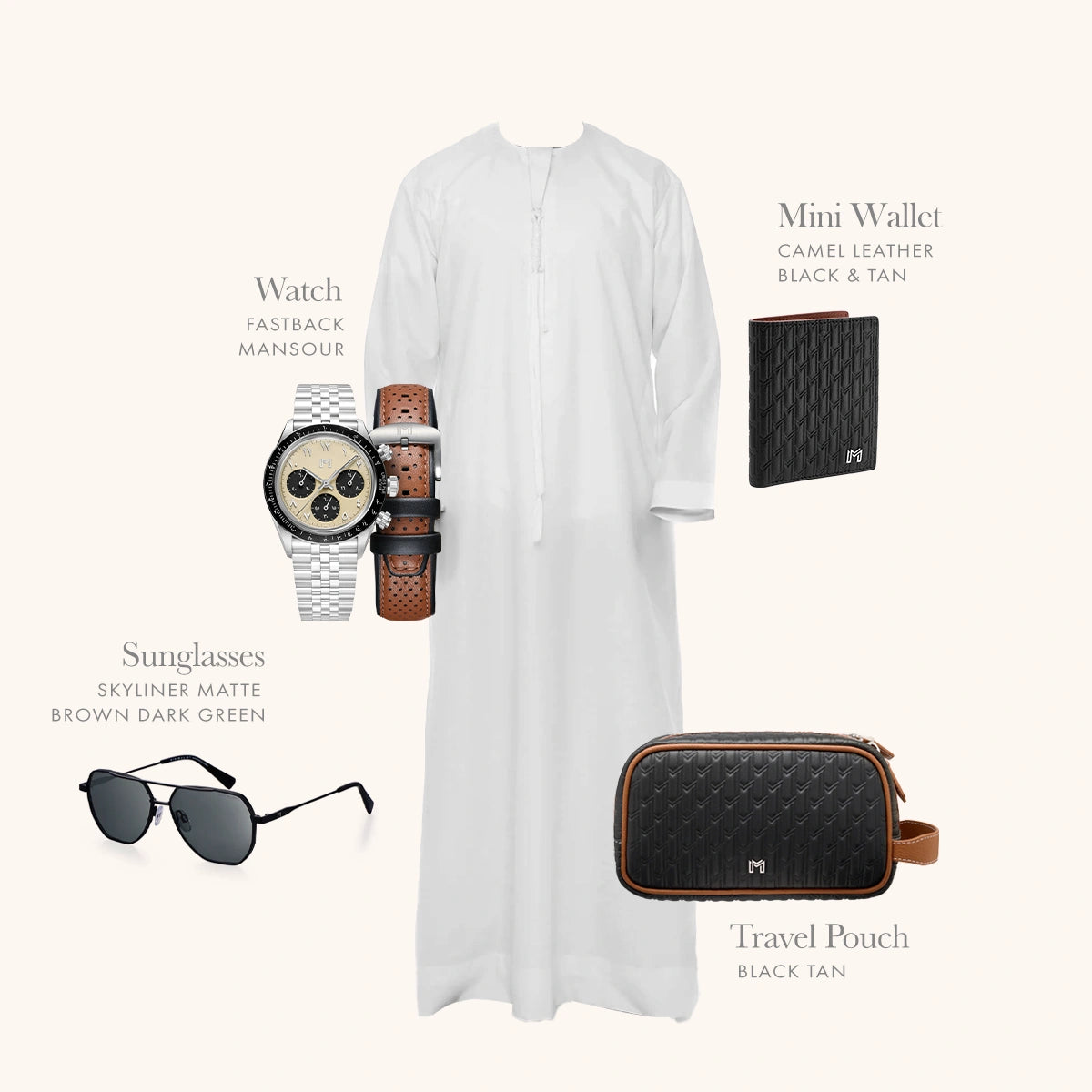 Mansour / Travel Pouch / Mini Wallet - Gift Set