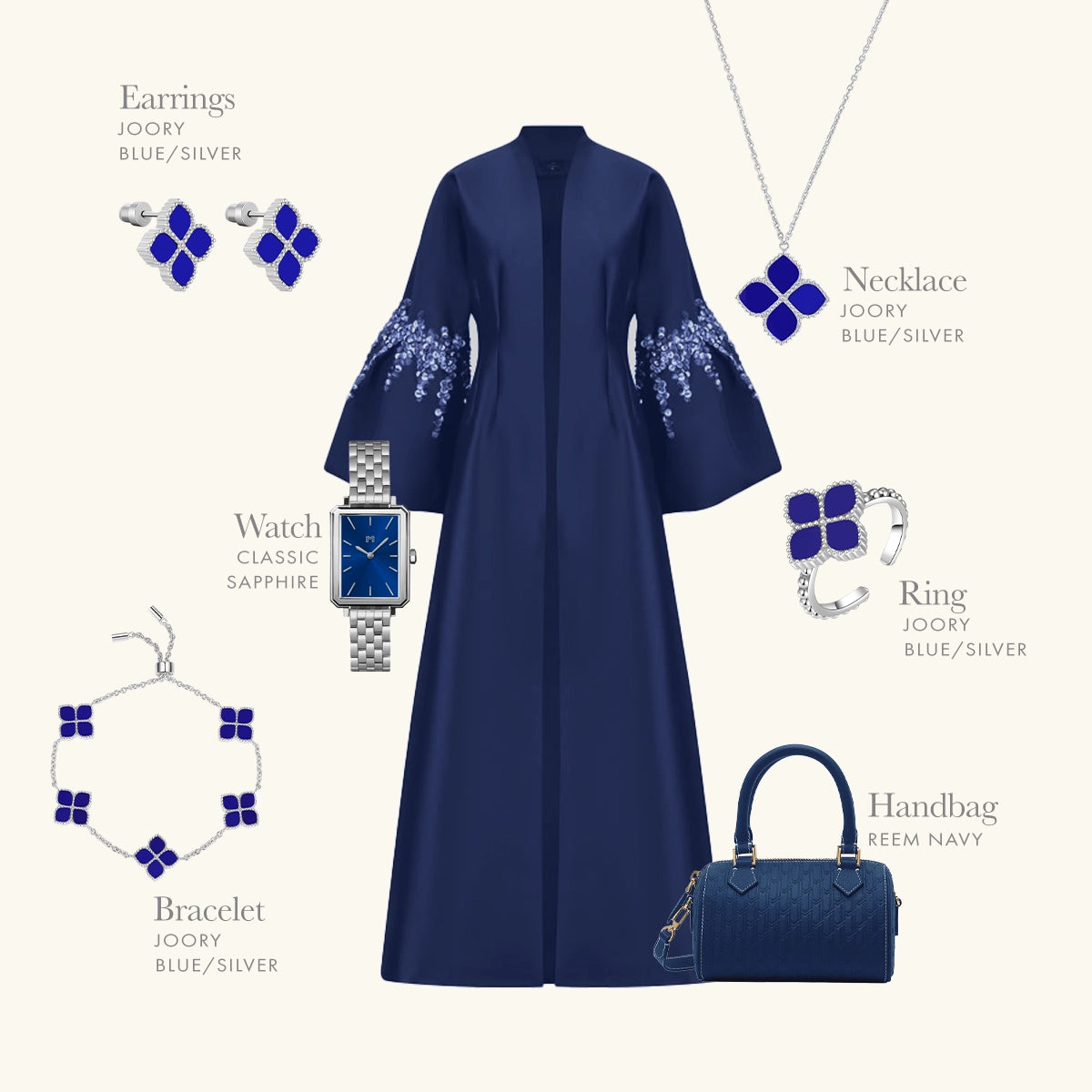 Joory / Earrings Blue Silver