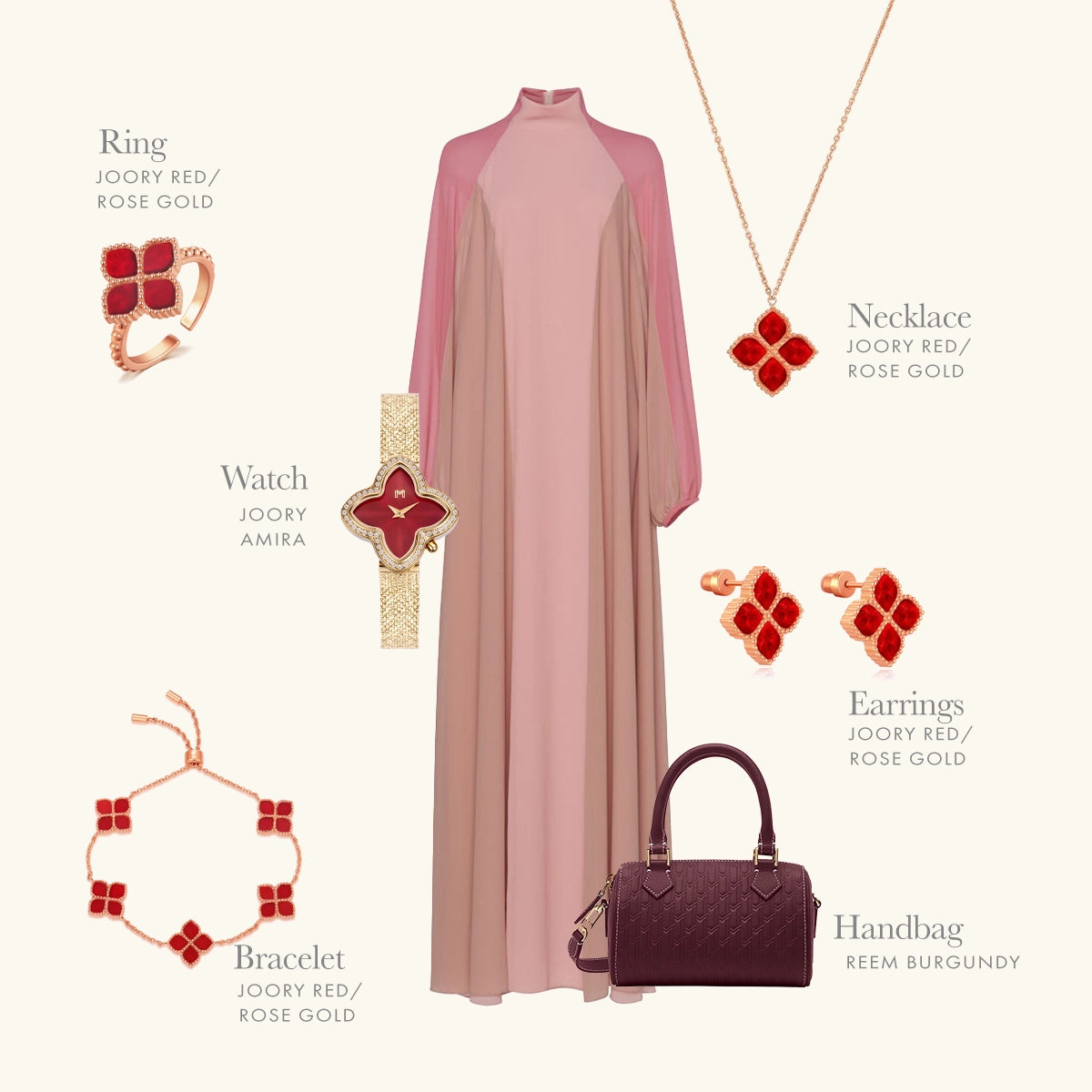 Joory / Set Red Rose Gold