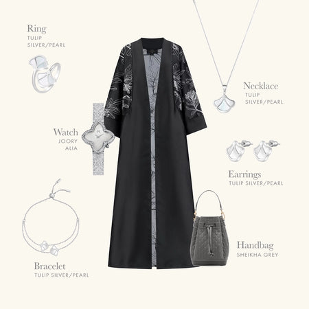 توليب / خاتم اللؤلؤ باللون الفضي