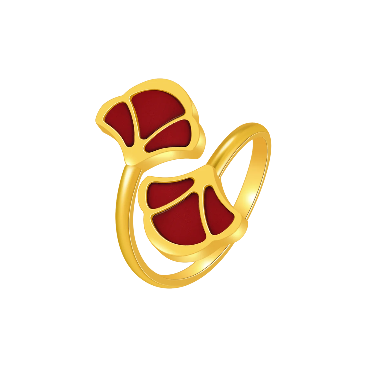 توليب / خاتم الحجر الأحمر باللون الذهبي